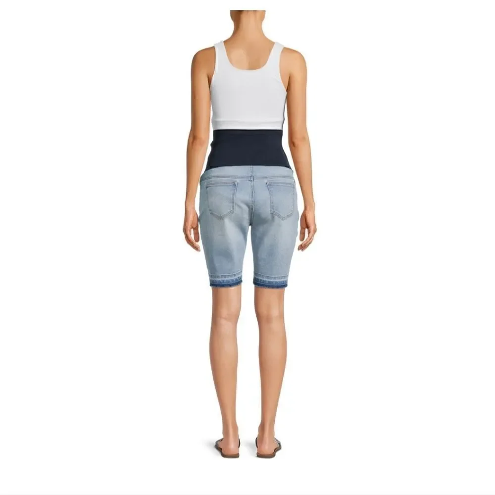 Maternity denim bermuda shorts